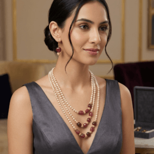 3 Layer Pearl Necklace Set