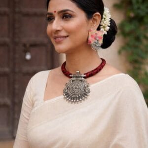 andcrafted Thread Necklace with Oxidized Pendant | Taruna Creations