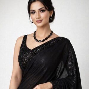 handcrafted black gemstone necklace set