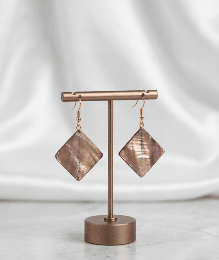 Handcrafted Square Shell Earrings