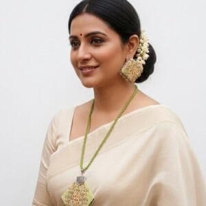 fabric embroidered necklace set