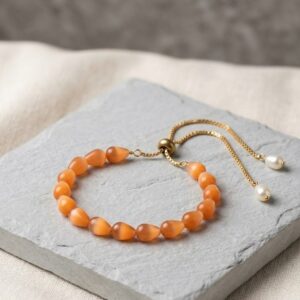 home 33 Handcrafted Adjustable Teardrop Glass Bead Bracelet