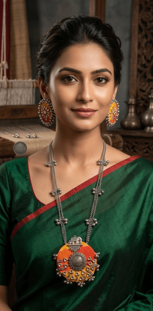 Handcrafted Fabric Necklace Se