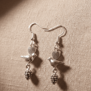 Trending oxidised silver bird earrings