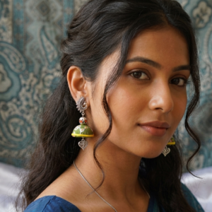home 38 Handcrafted Fabric Jhumka Earrings