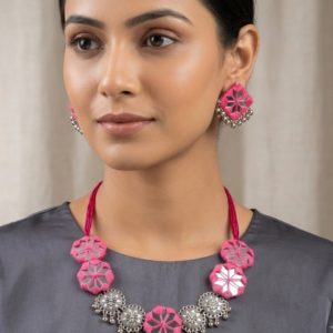 home 82 handcrafted mirror work jewelry set